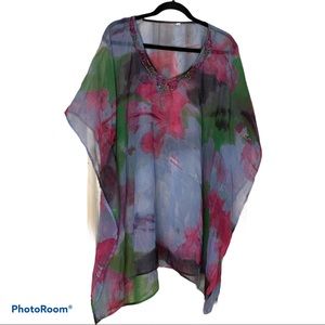 Pink and Blue Sheer Tunic